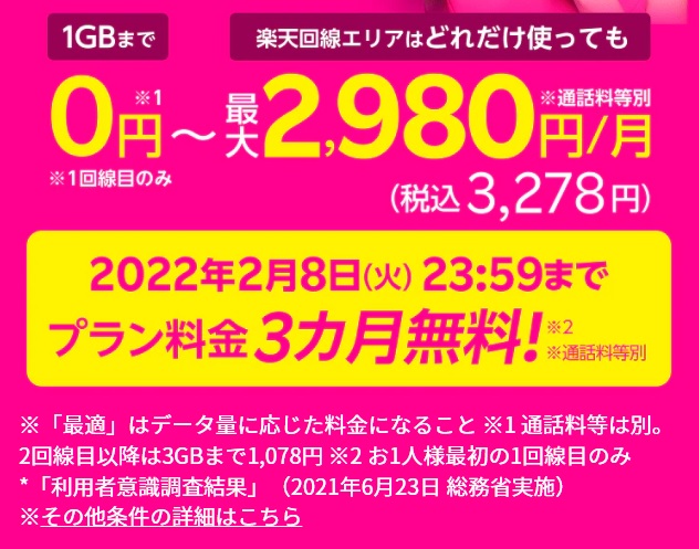 楽天モバイルUN-LIMIT VI「3カ月無料キャンペーン」2022年2月8日で終了！ | KEN