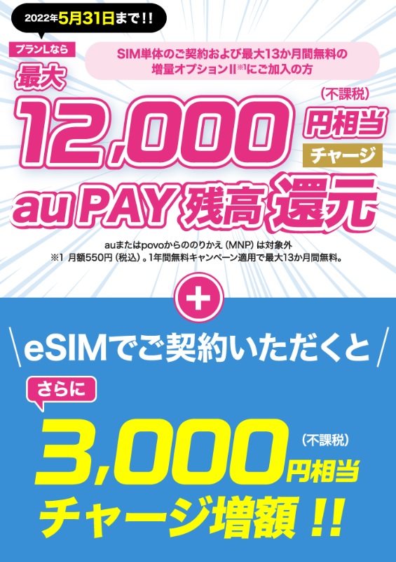 UQmobile 他社からの乗り換えで最大15,000円相当還元！5月31日まで | KEN